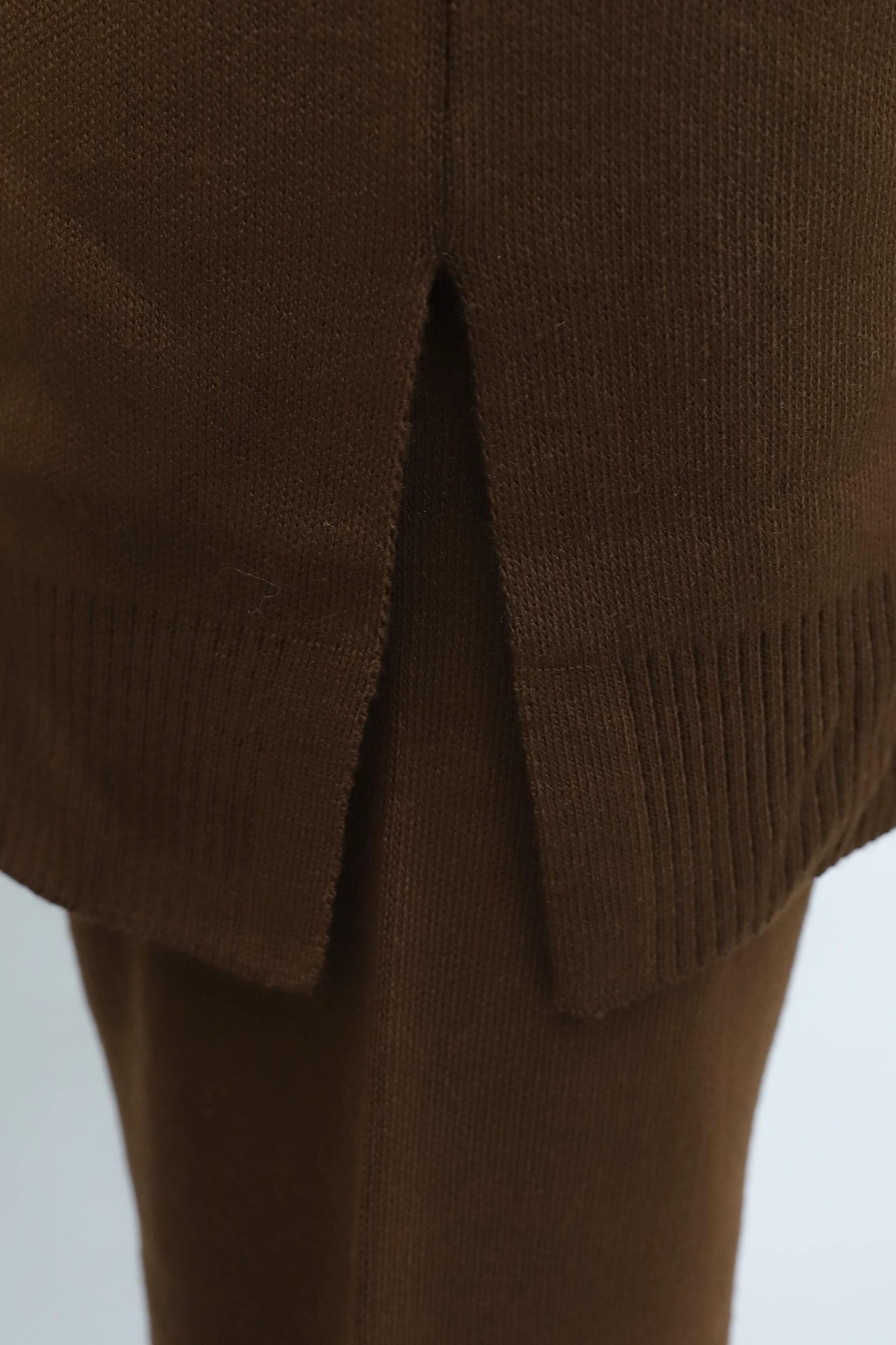 Turtleneck Zip Detail Knit Set - Brown - Podyumplus - by Peralane - photo 9