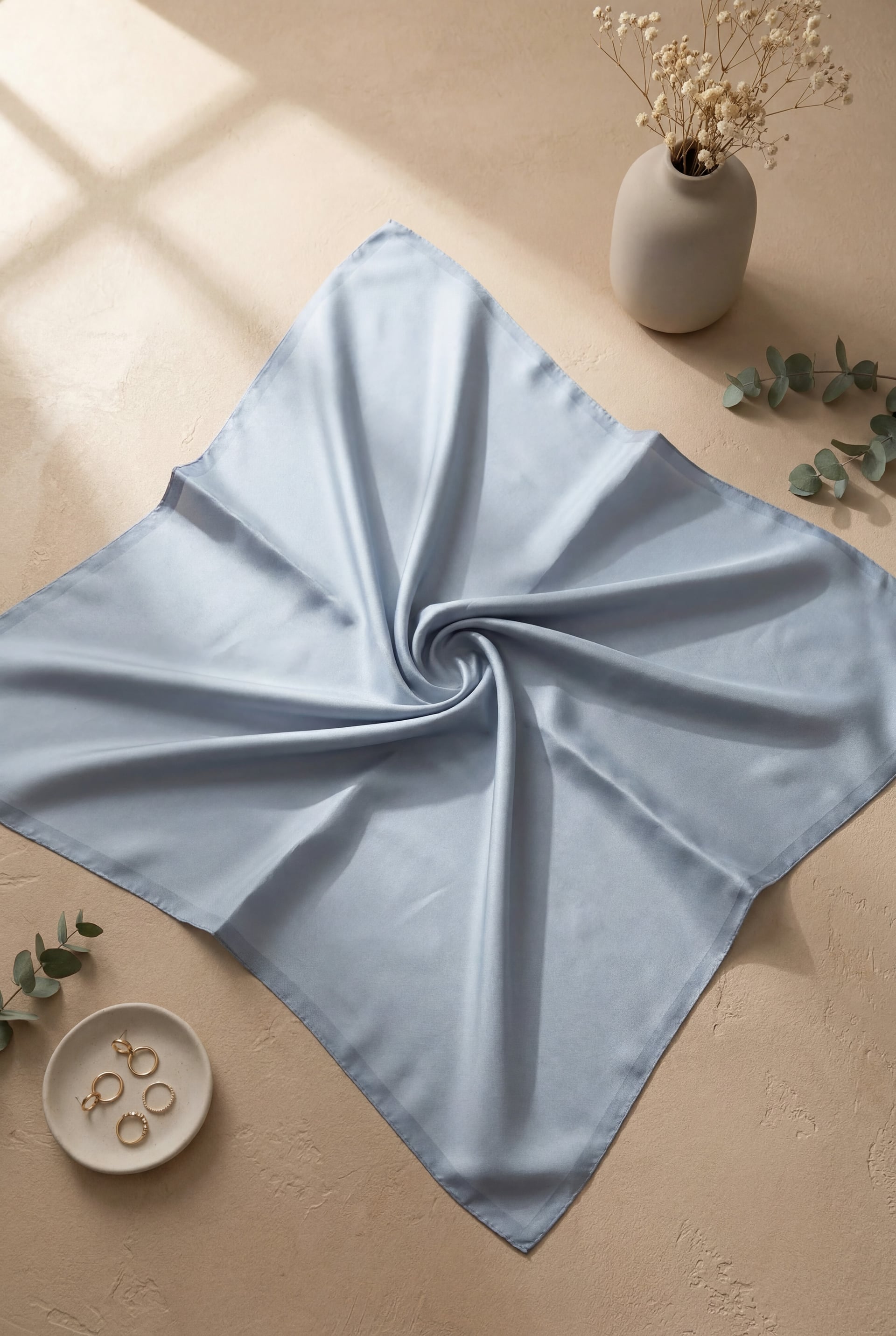 Plain Rayon Scarf - Ice Blue - Podyumplus - by Peralane
