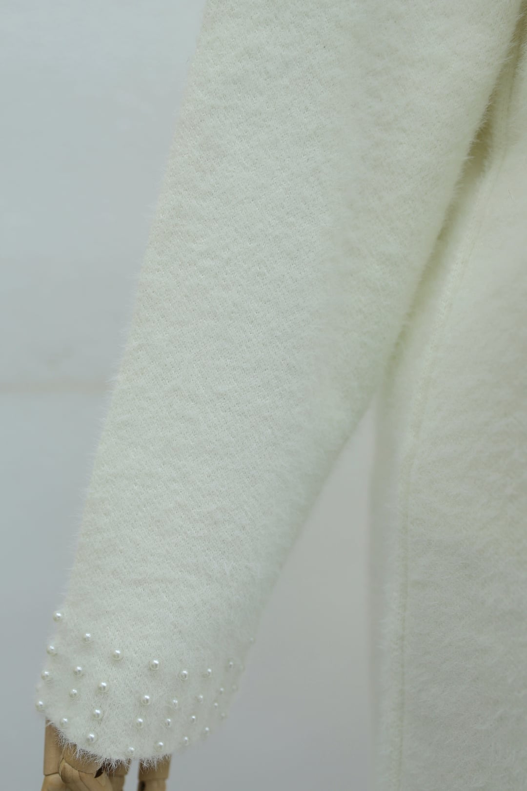 White Pearl-Trimmed Slouchy Knit Tunic - Podyumplus - by Peralane - photo 7
