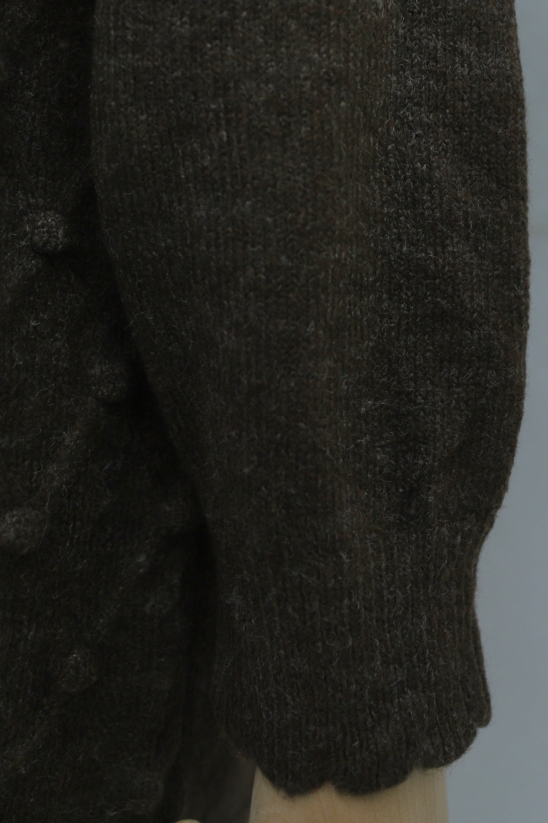 Embossed Bobble Detail Buttoned Knit Cardigan - Brown - Podyumplus - by Peralane - photo 9