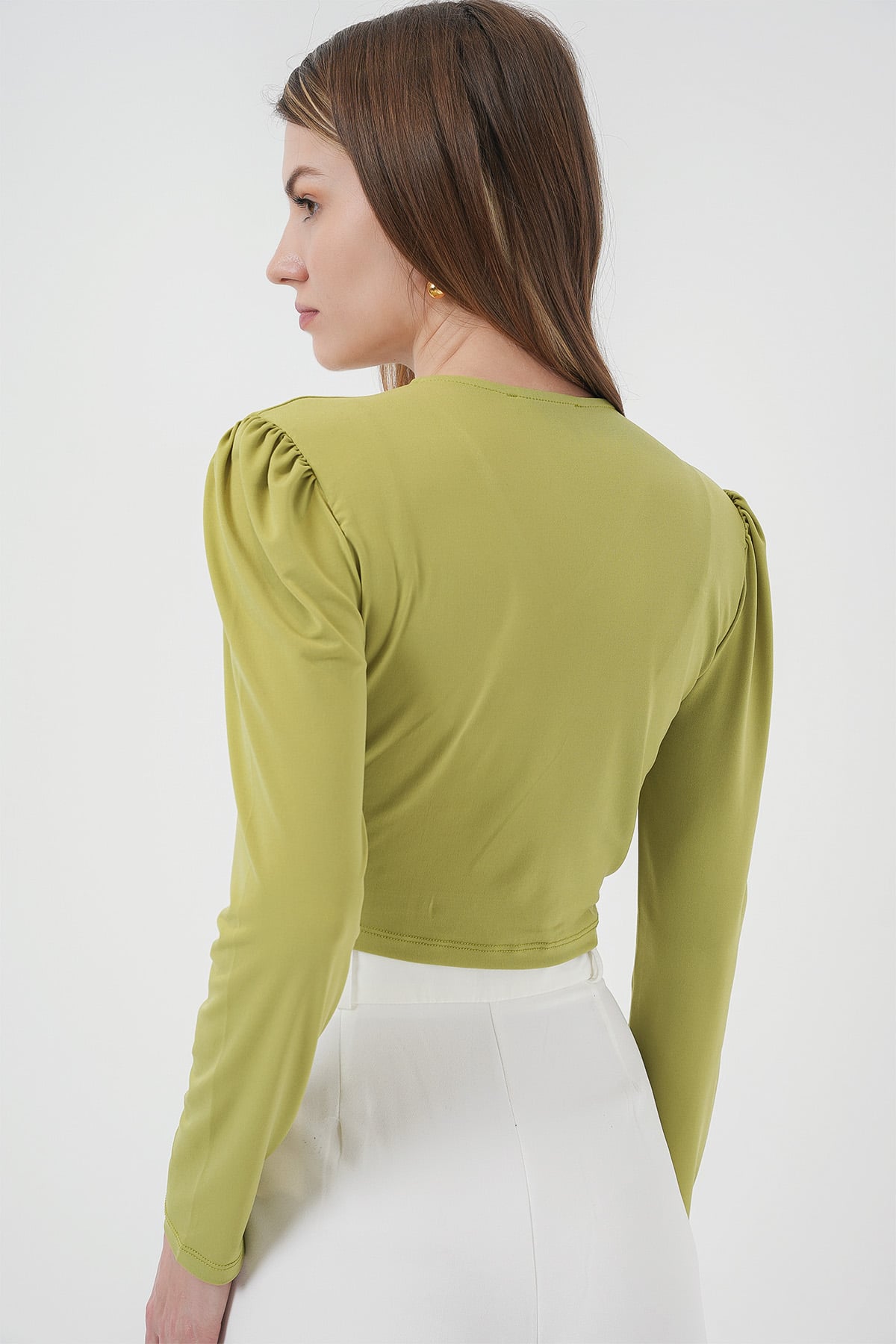 Sandy Crop Blouse in Lime Green - Bigdart - by Peralane - photo 4