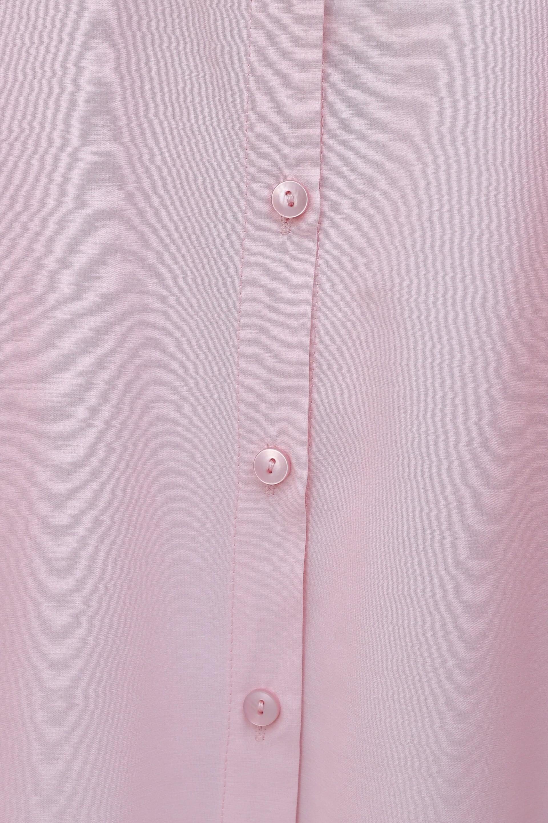 Pink Balloon Sleeve Buttoned Short Poplin Shirt - Podyumplus - by Peralane - photo 6