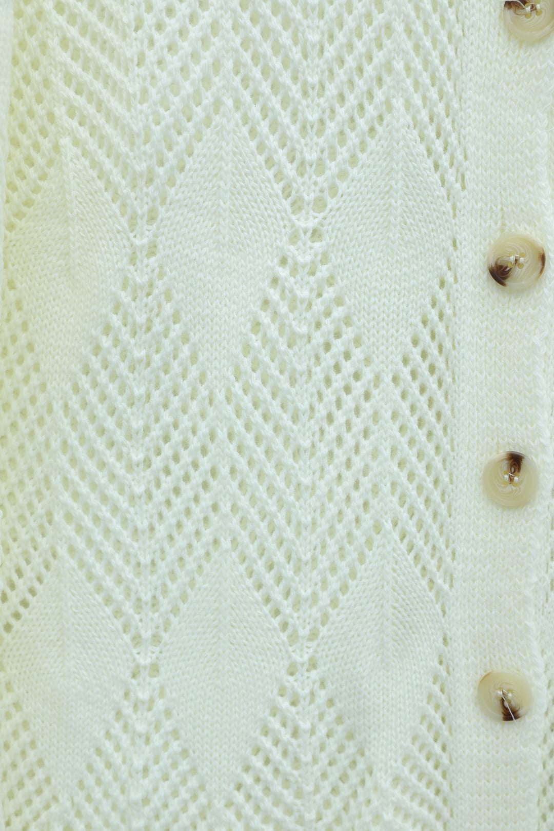 Leaf Pattern Open-Knit Cardigan - Off-White - Podyumplus - by Peralane - photo 6