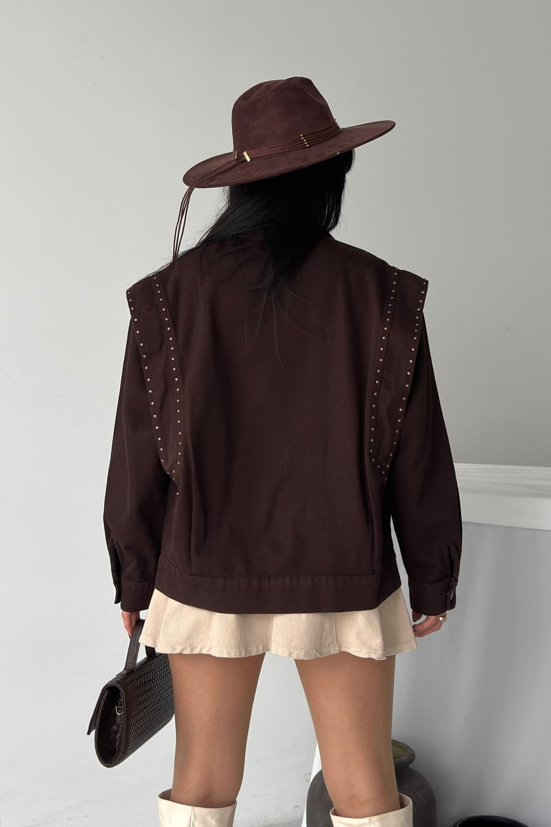 Studded Denim Jacket Brown - Pack of 3 - Xlove - by Peralane - photo 5