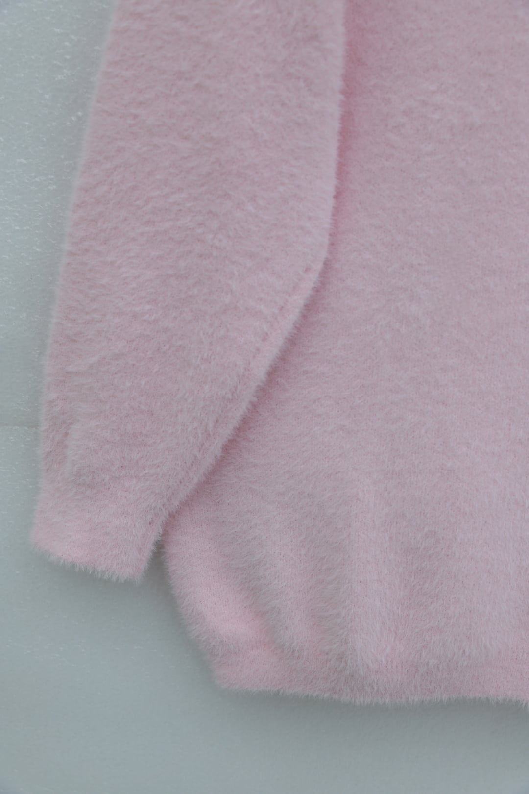 Button-Front Fuzzy Knit Cardigan - Powder Pink - Podyumplus - by Peralane - photo 5