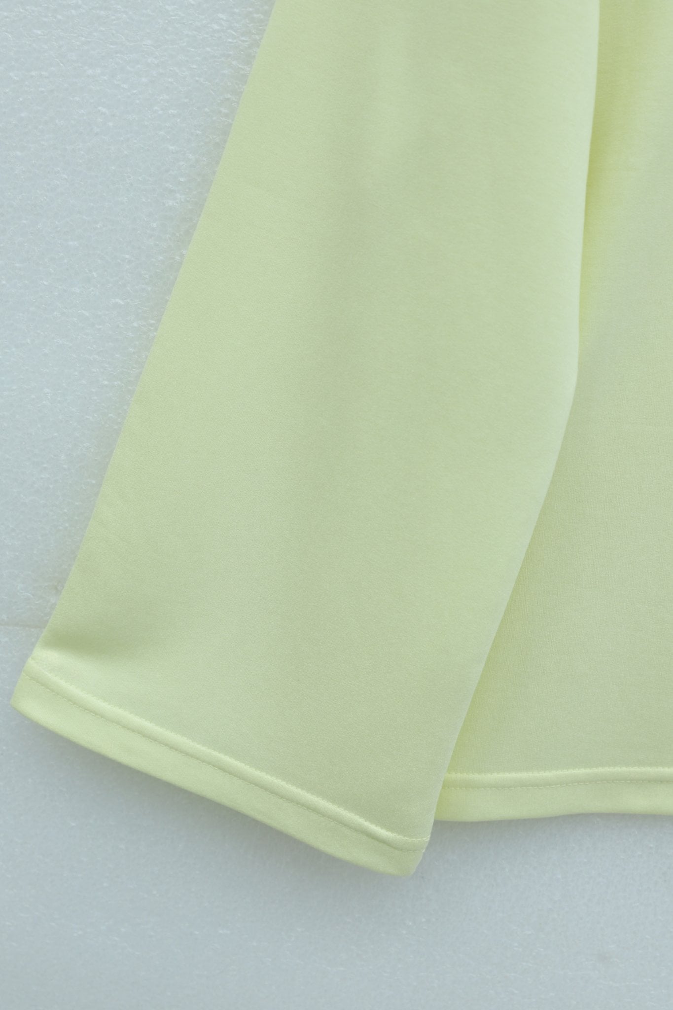 V-Neck Double-Layer 2-Ply Cotton Knit Blouse - Pale Yellow - Podyumplus - by Peralane - photo 7