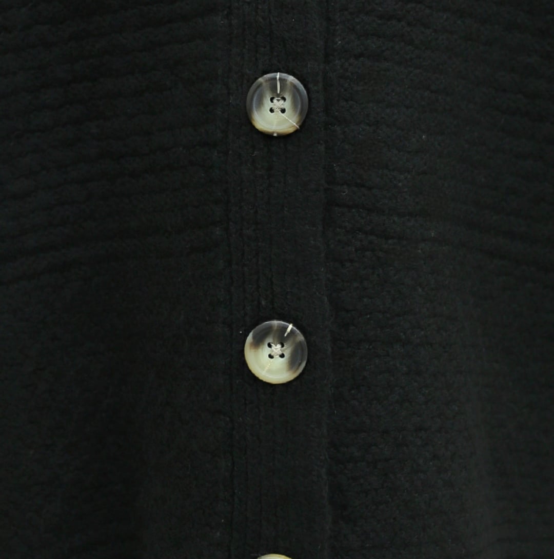 Black V-Neck Buttoned Relaxed Knit Cardigan - Podyumplus - by Peralane - photo 7