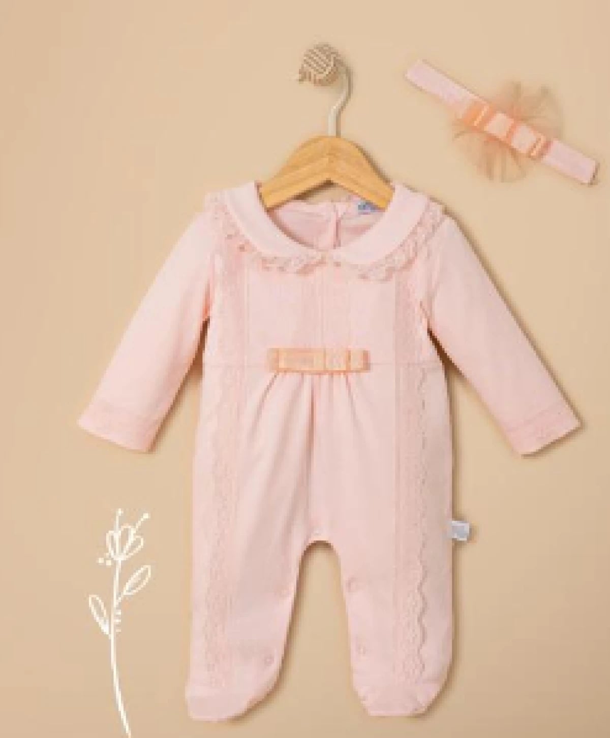 Baby Girls' Pink Romper with Lace Trim – Pack of 3 - Miniborn - by Peralane
