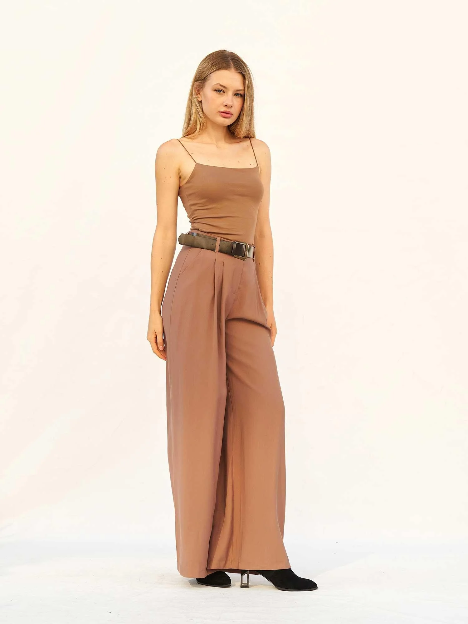 Pleated High-Waist Wide-Leg Palazzo Trousers - Lefon - by Peralane - photo 7