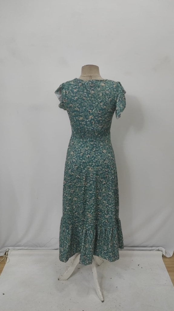 Women's Short Sleeve V-Neck Smocked Waist Floral Midi Dress - Janes - by Peralane - photo 7