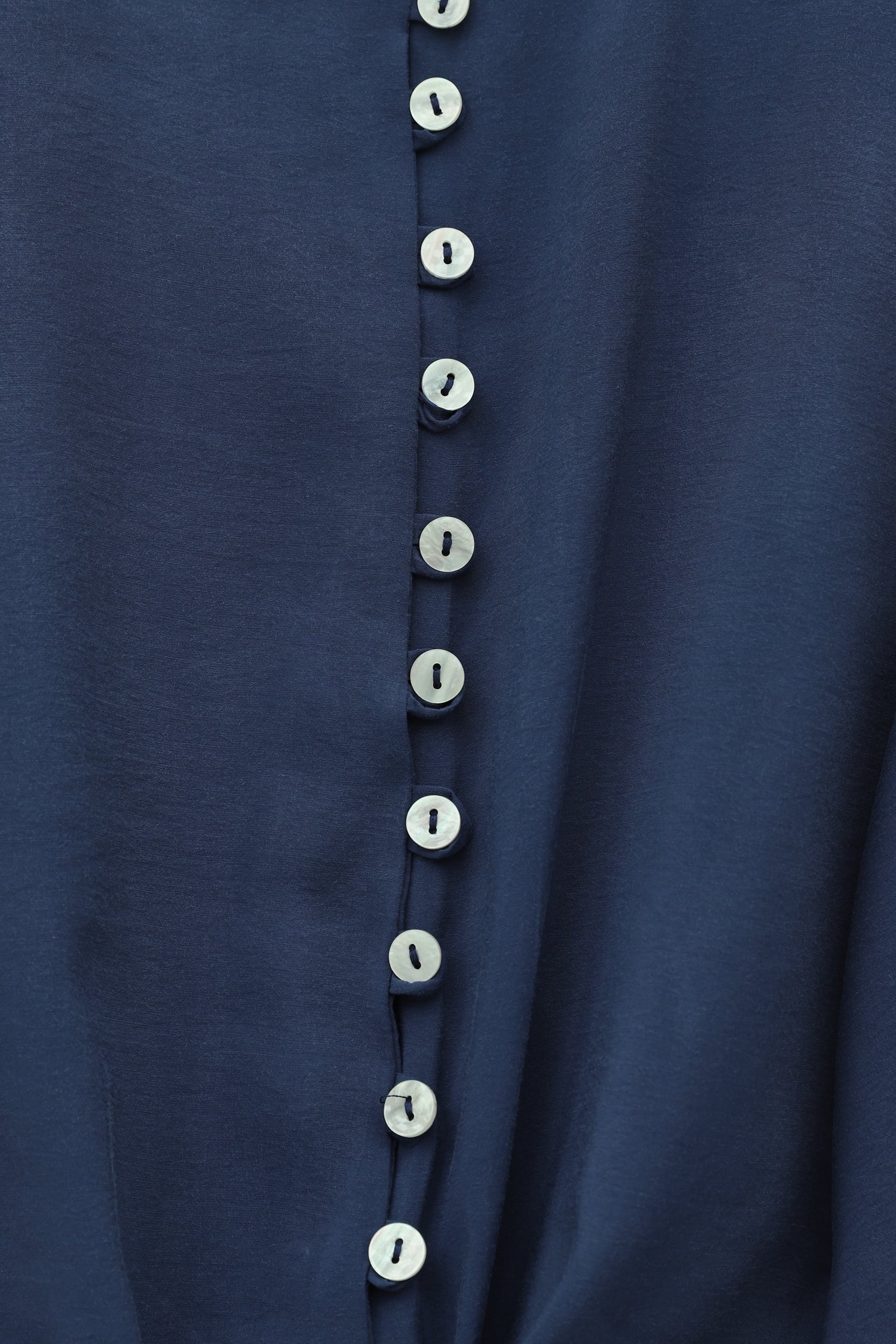 Navy Modal Blouse with Tie Hem and Elasticated Waist and Cuffs - Podyumplus - by Peralane - photo 6