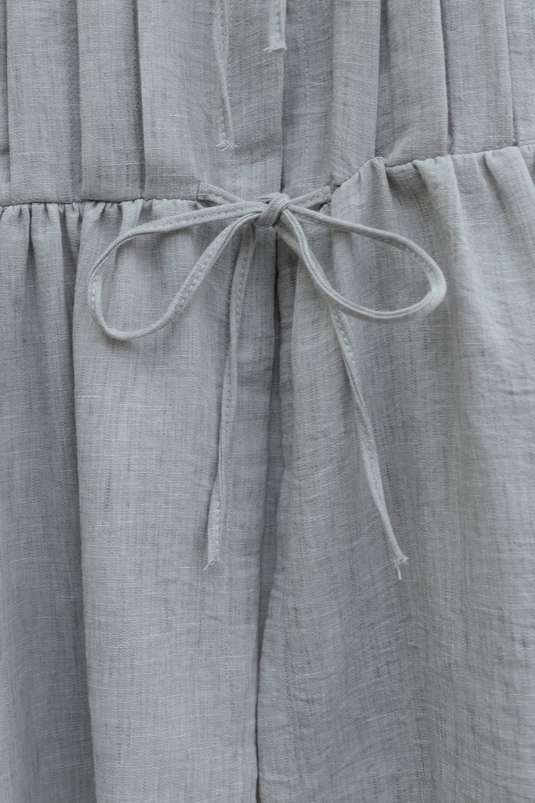 Half Button Tie Front Skirt Set with Elastic Cuffs - Light Grey - Podyumplus - by Peralane - photo 7