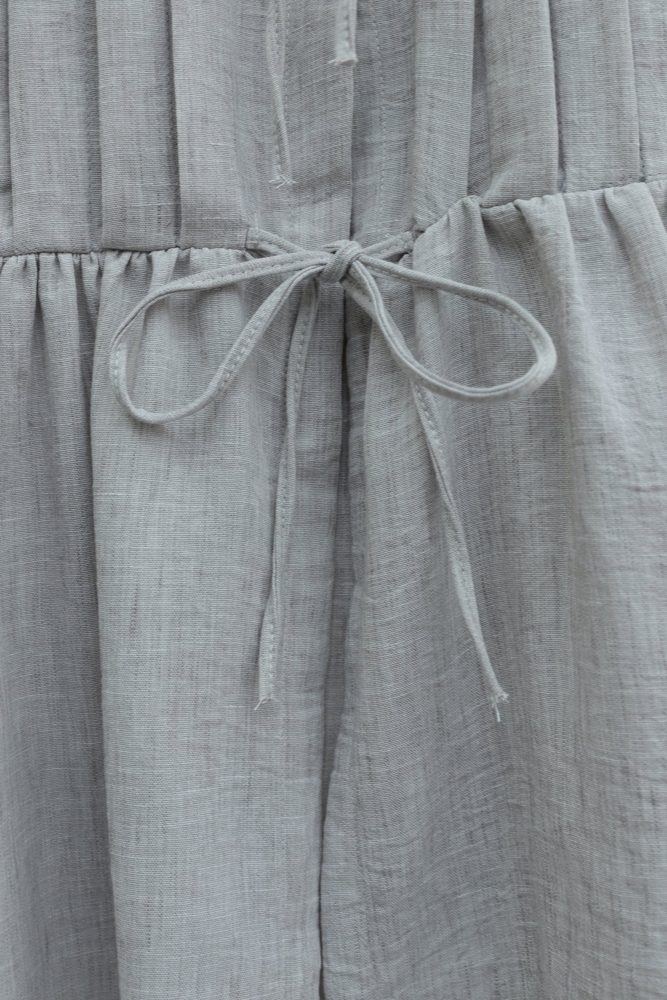 Half Button Tie Front Skirt Set with Elastic Cuffs - Light Grey - Podyumplus - by Peralane - photo 7