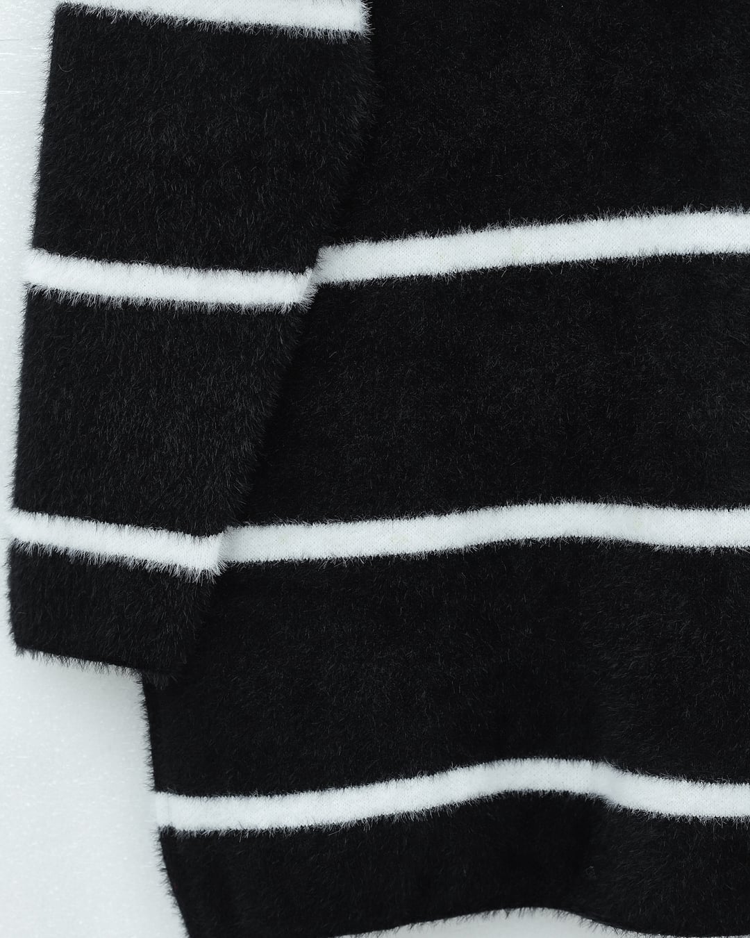 Striped Relaxed Knit Tunic - Black - Podyumplus - by Peralane - photo 6