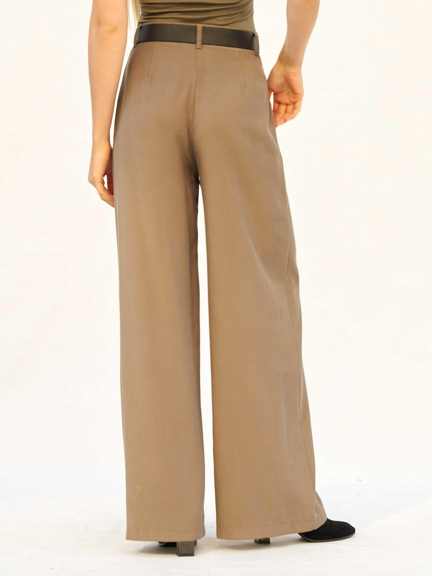 High-Waist Pleated Wide-Leg Trousers with Belt - Lefon - by Peralane - photo 7