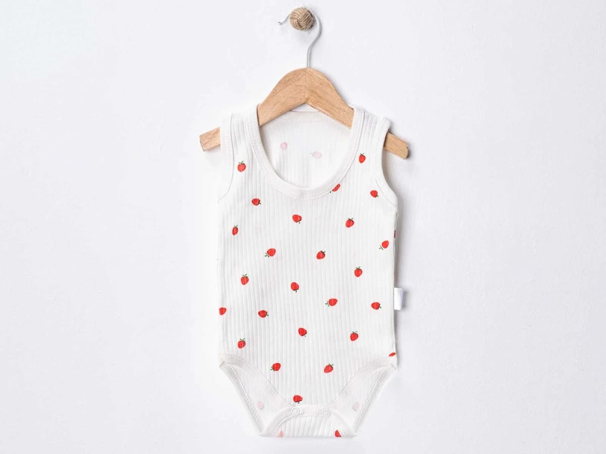 Girls' Strawberry Print Snap Bodysuit - White (Pack of 4) - Supermini - by Peralane