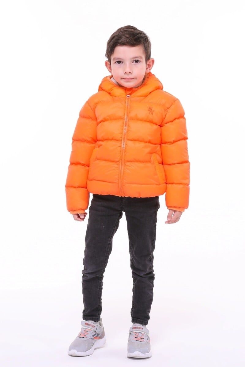 Boys' Puffer Jacket with Hood - Orange - 5 Pack - Benitto Kids - by Peralane