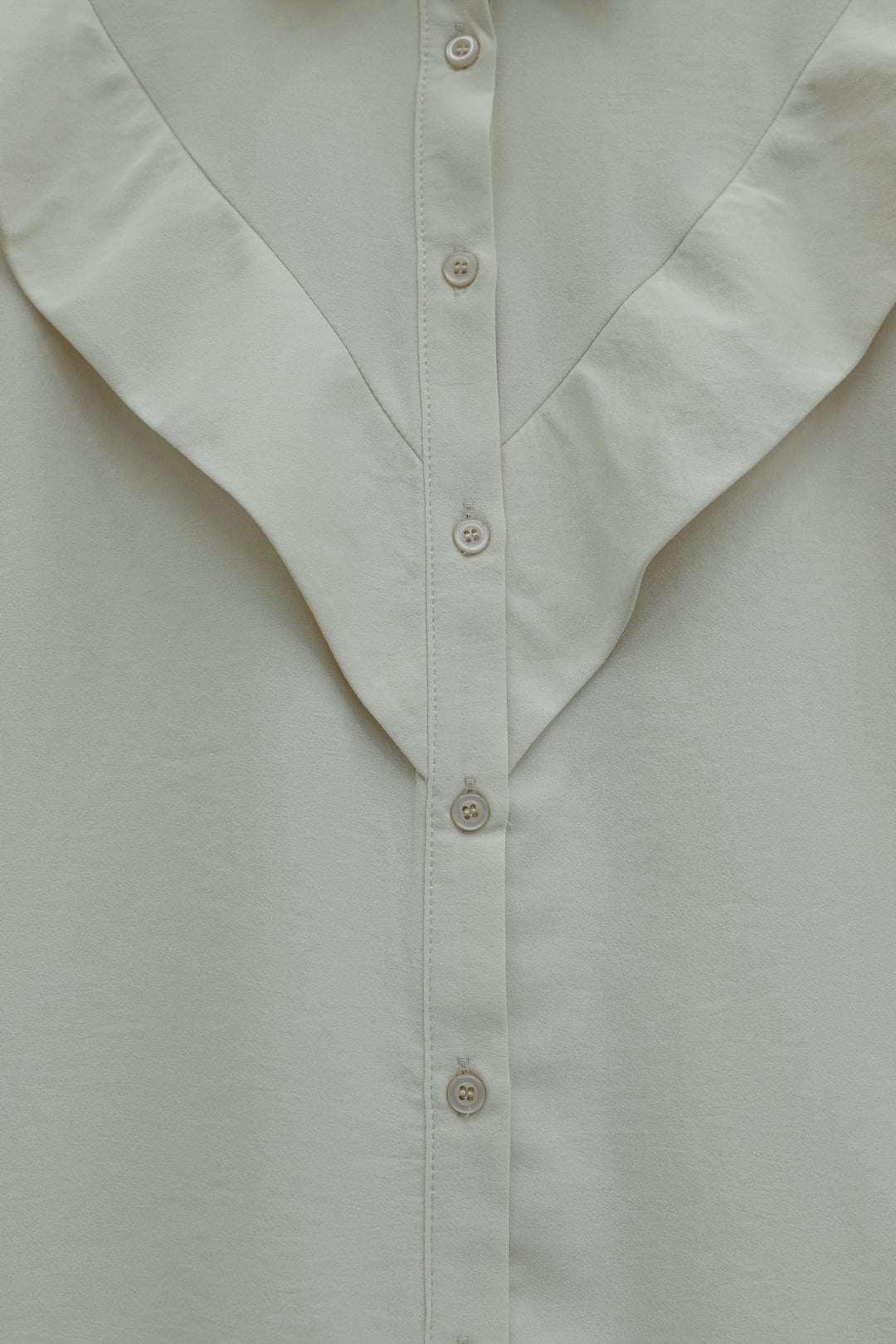 V Detail Long Back Buttoned Imported Crepe Tunic - Beige - Podyumplus - by Peralane - photo 4