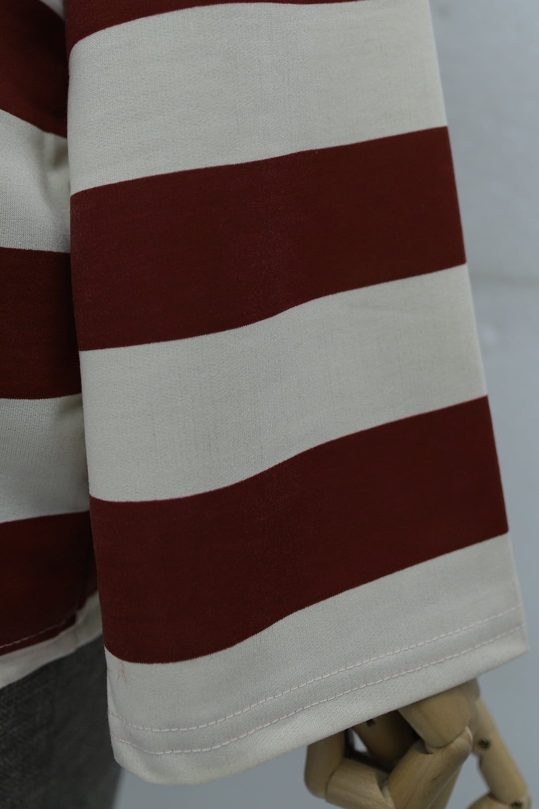 Bordeaux Crew Neck Striped Sweatshirt - Podyumplus - by Peralane - photo 5