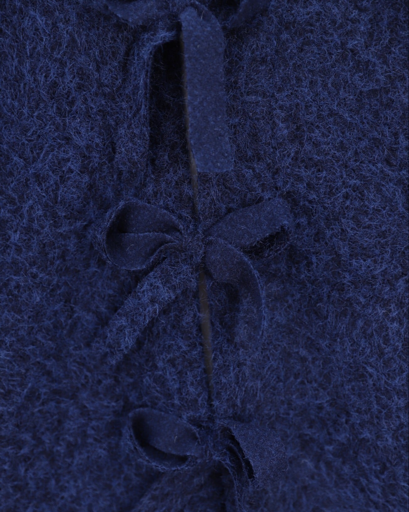 Navy Blue Faux Fur Front-Tie Cardigan - Podyumplus - by Peralane - photo 3