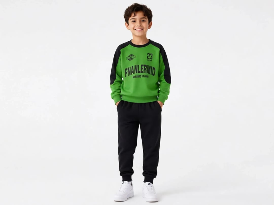 Boys' Tracksuit Set with 23 Print and Contrast Sleeves - Miss Melinda - by Peralane