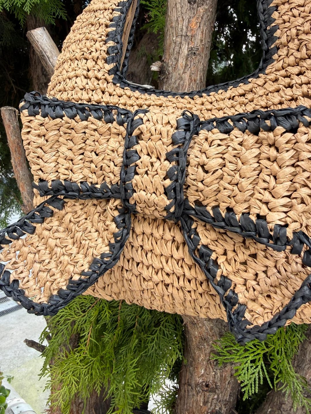 NWC-1086 Camel Bow Detail Handwoven Straw Bag - Nesvay - by Peralane - photo 3