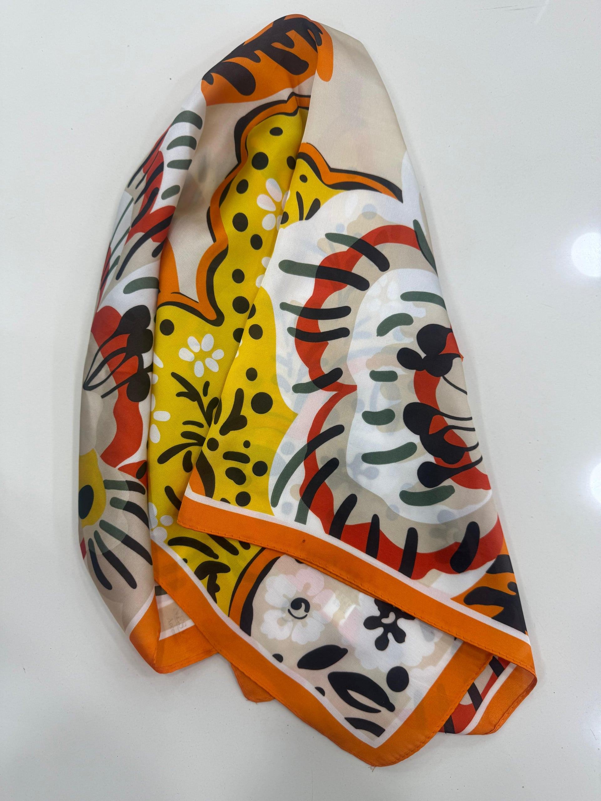 Orange Floral Print Bandana Scarf 70x70 cm - Nesvay - by Peralane - photo 4