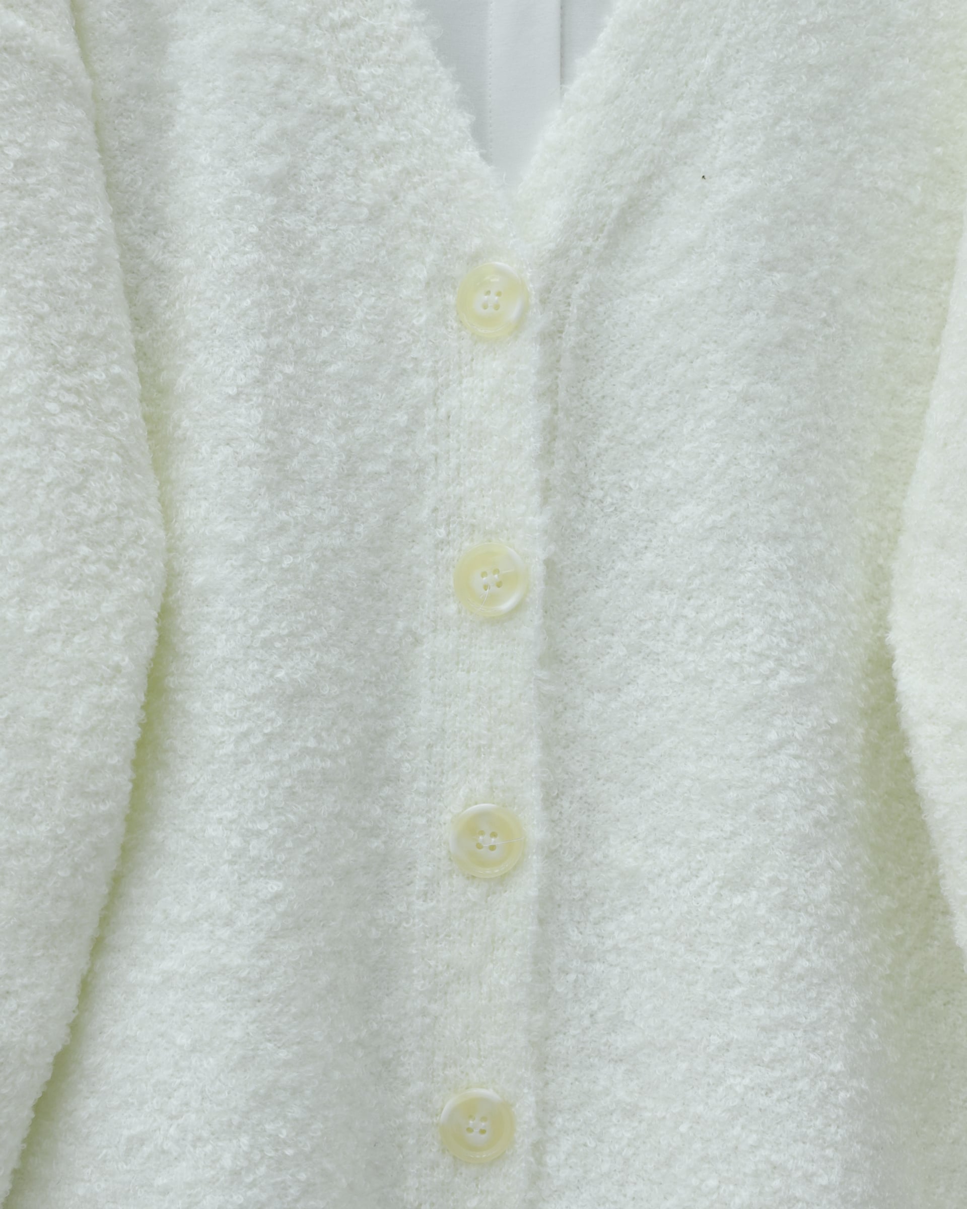 Buttoned Relaxed Knit Cardigan - Cream - Podyumplus - by Peralane - photo 4