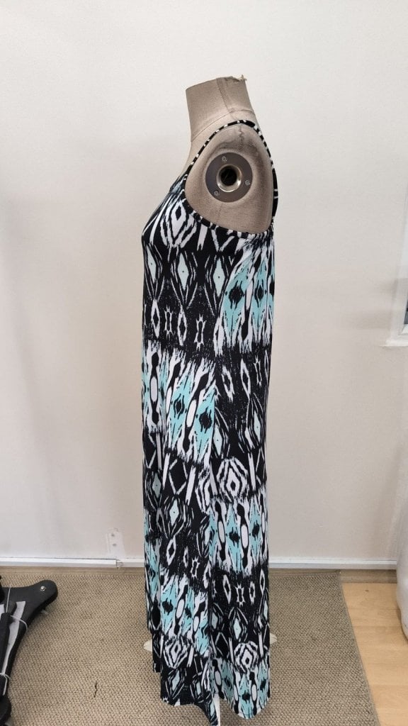 Women's Spaghetti Strap V-Neck Long Patterned Suprem Dress - Janes - by Peralane - photo 7