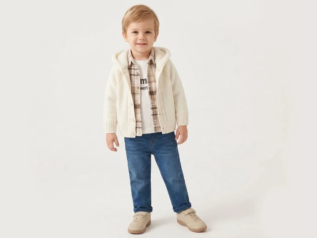 Hooded 4-Piece Boys' Set in Cream - Canoz - by Peralane