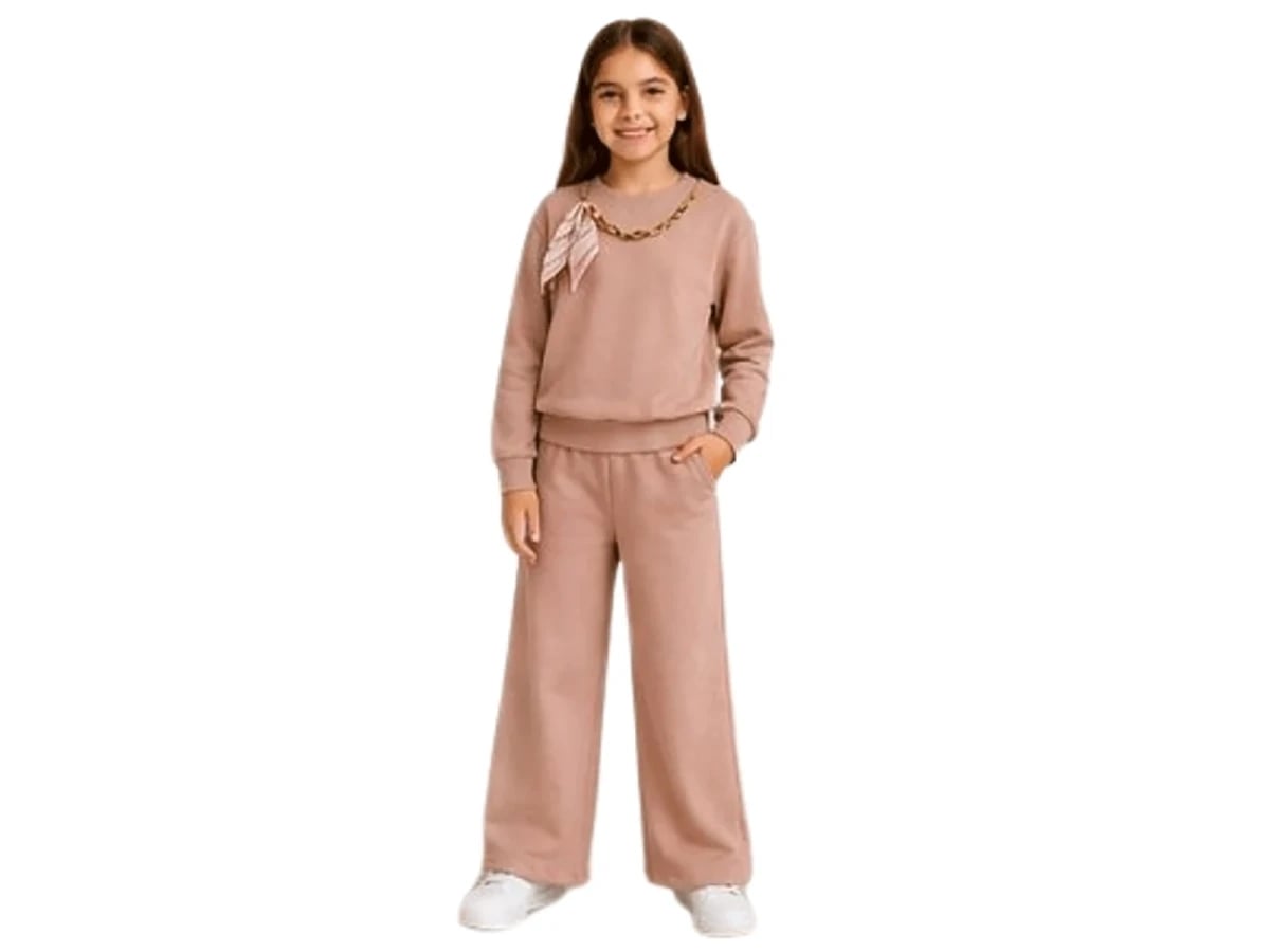 Girls' Two-Piece Set with Scarf and Chain Detail - Miss Melinda - by Peralane