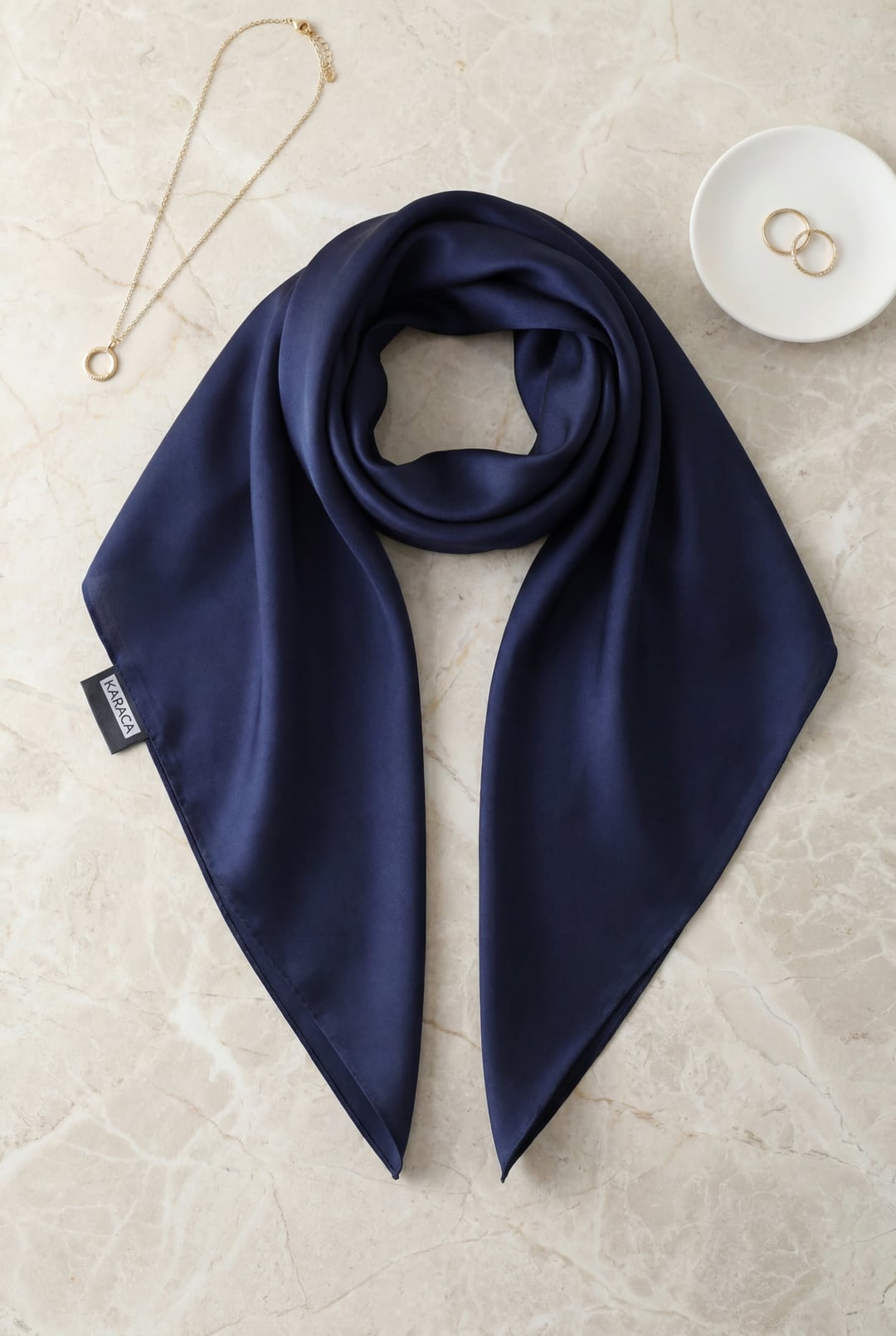 Plain Rayon Scarf - Navy Blue - Podyumplus - by Peralane - photo 2