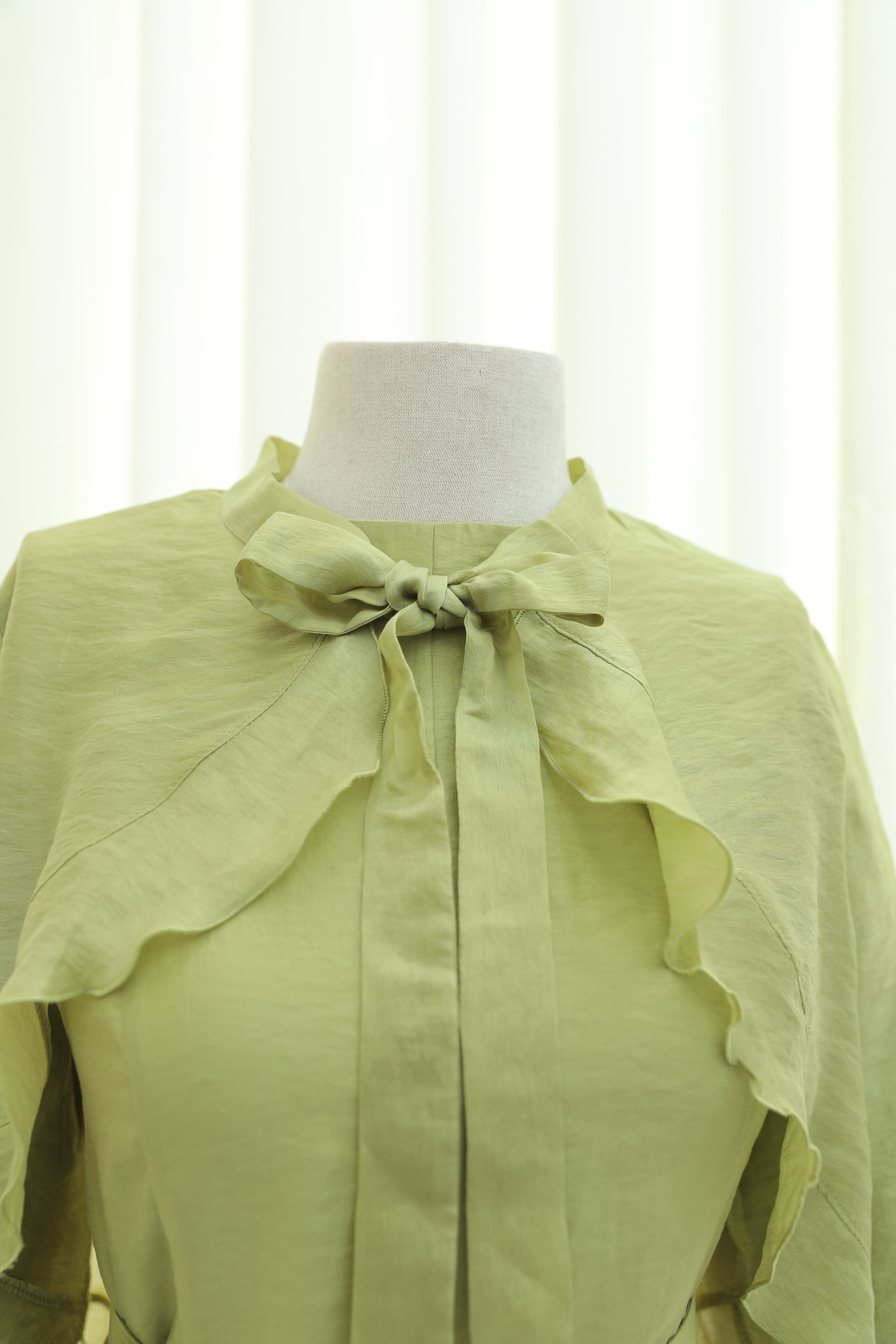 Light Green Tulle Voile Dress with Detachable Bolero and Belt - Podyumplus - by Peralane - photo 7