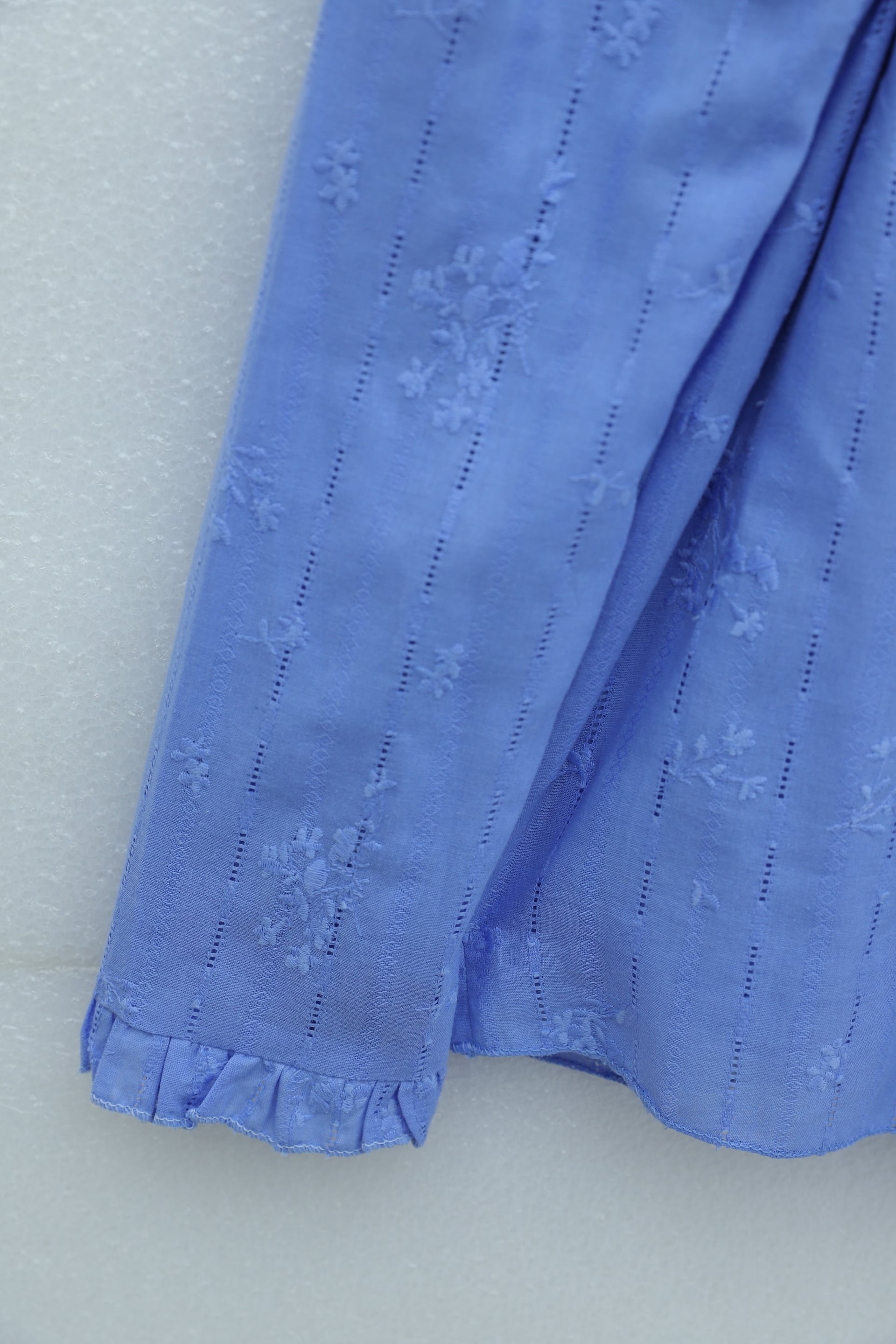 Peter Pan Collar, Lace-Up and Buttoned Skirt, Lined Linen-Look Set - Blue - Podyumplus - by Peralane - photo 10
