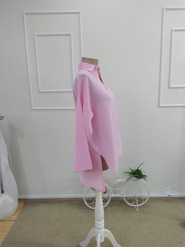 Women's Pink Long-Sleeved Blouse with Collar - Janes - by Peralane - photo 7