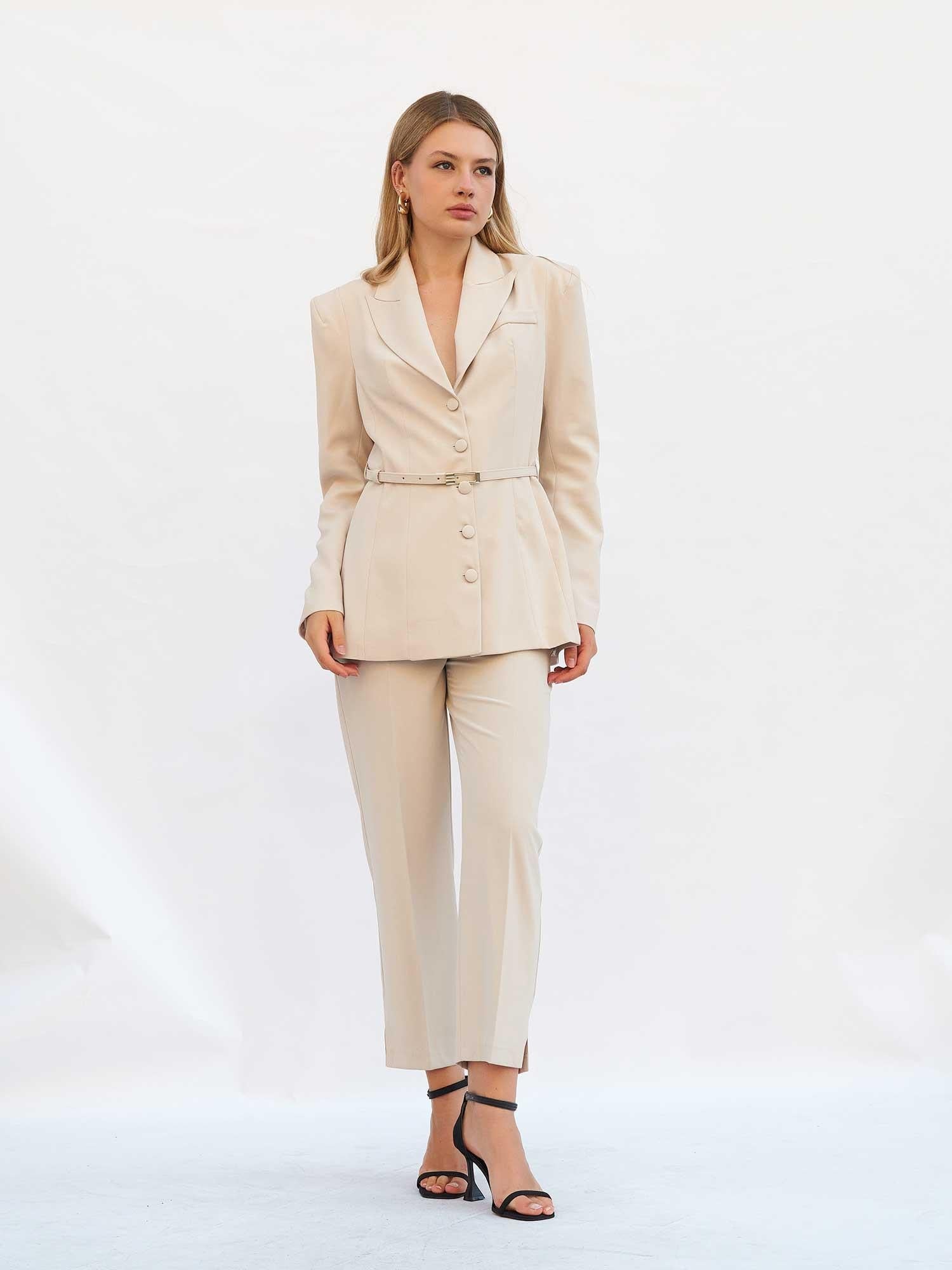 Women's Quilted Blazer and Trousers Set in Light Beige - Pack of 4 - Lefon - by Peralane - photo 2