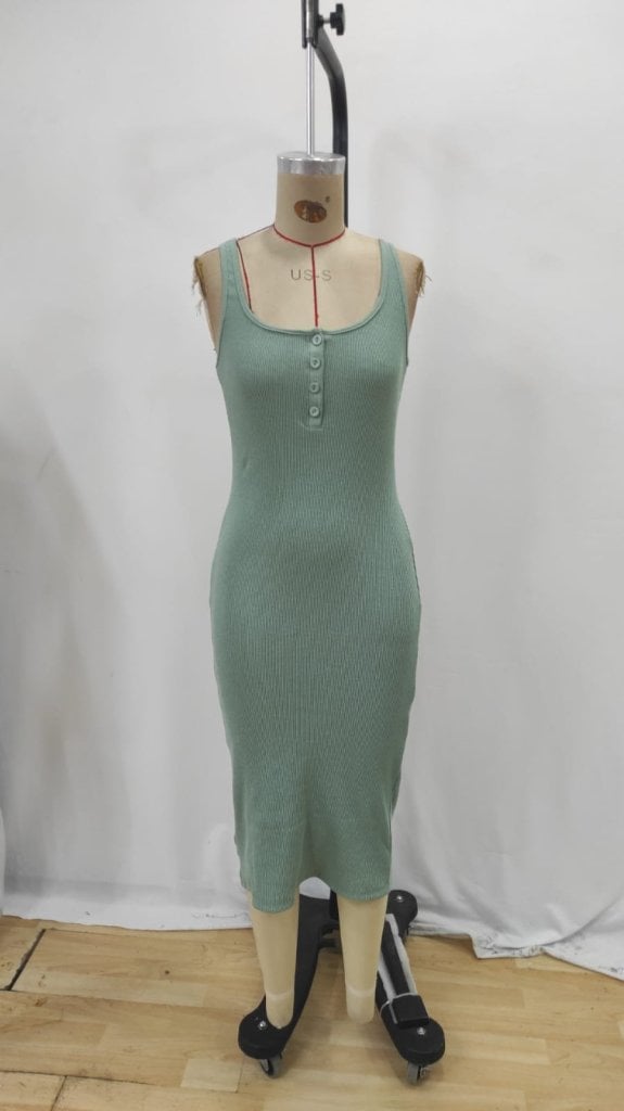 Women's Sleeveless Button-Front Midi Slip Dress - Janes - by Peralane - photo 8