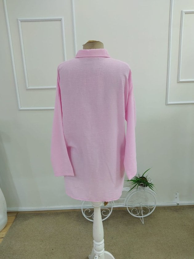 Women's Pink Long-Sleeved Blouse with Collar - Janes - by Peralane - photo 5