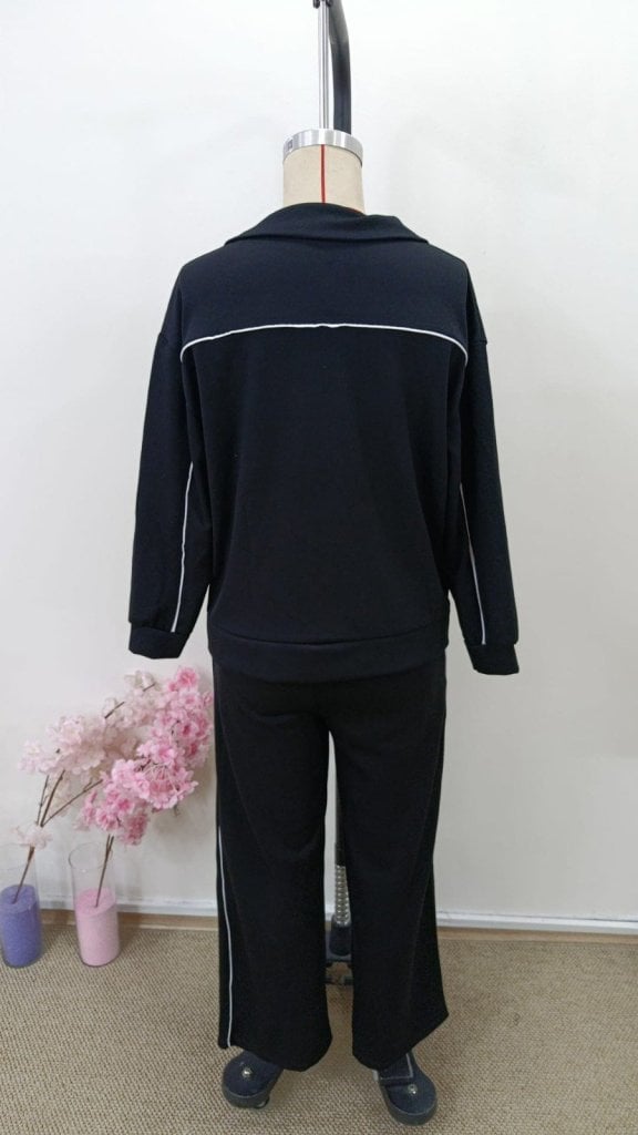Women's Long Sleeve Zip-Up Blouse and Flared Trousers Two-Piece Tracksuit Set - Janes - by Peralane - photo 6