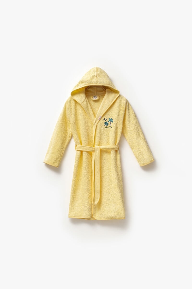 Boys' Hooded Terry Bathrobe 13-16Y Yellow - 1072-415 - Ramel Kids - by Peralane