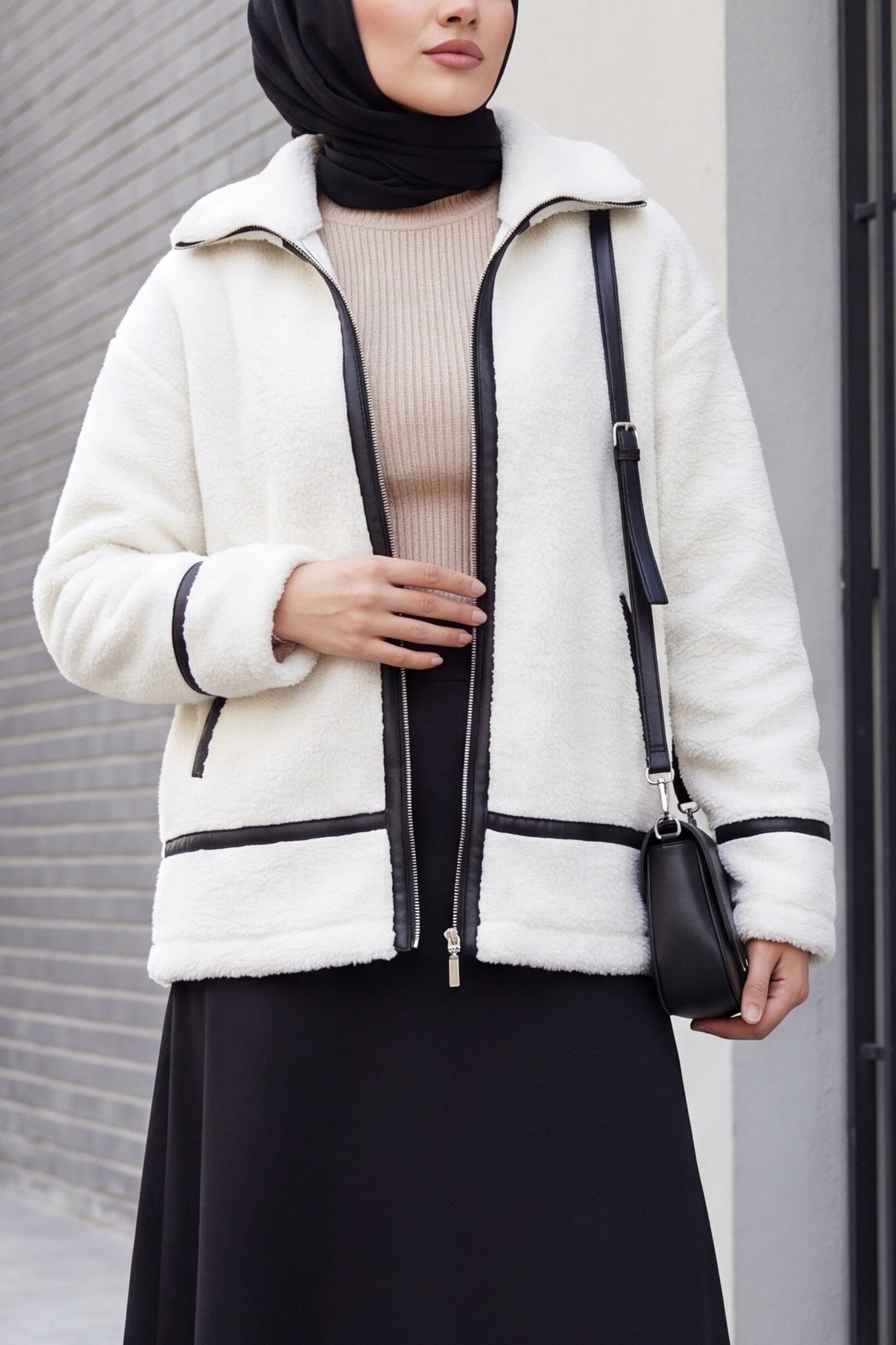 Lined Plush Jacket - Ecru - Bigdart - by Peralane - photo 3