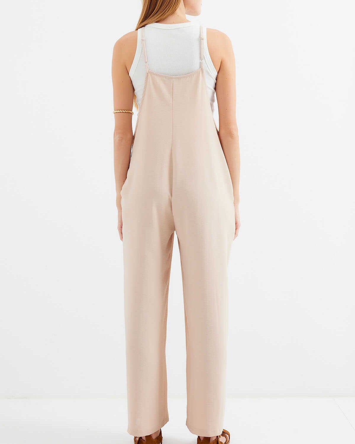 Beige Adjustable Strap Bib-Style Jumpsuit for Women - Bigdart - by Peralane - photo 6