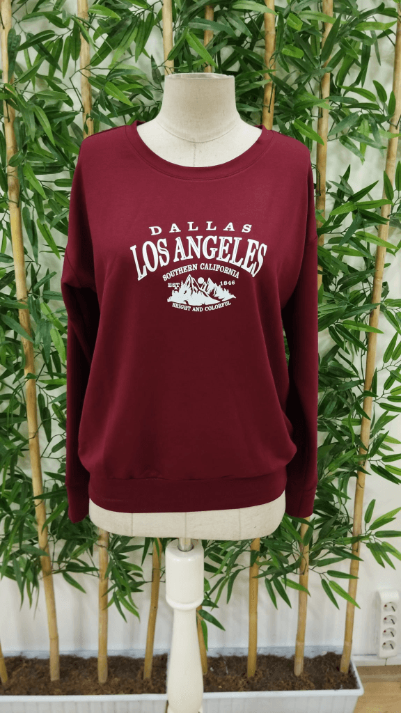 Women's Long Sleeve Crew Neck Cotton Blend Sweatshirt with Graphic Print - Janes - by Peralane - photo 4