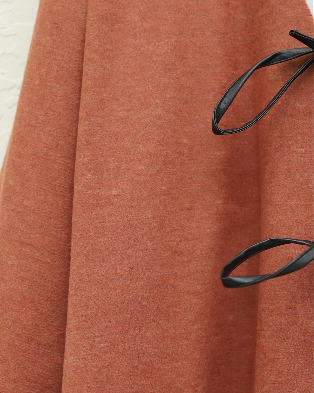 Rust Colored Tie-Front Oval Cut Cardigan Kimono - Podyumplus - by Peralane - photo 3