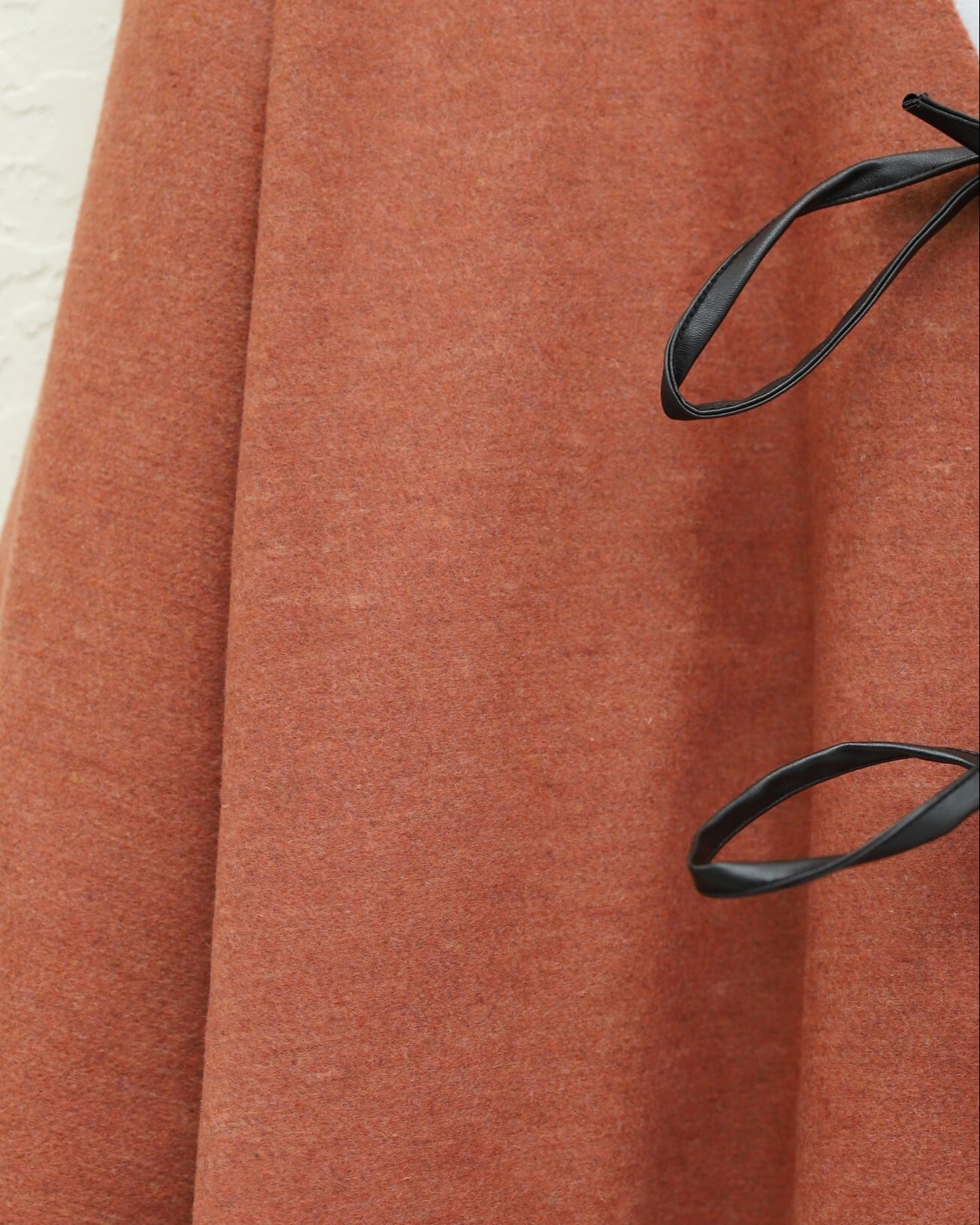 Rust Colored Tie-Front Oval Cut Cardigan Kimono - Podyumplus - by Peralane - photo 3