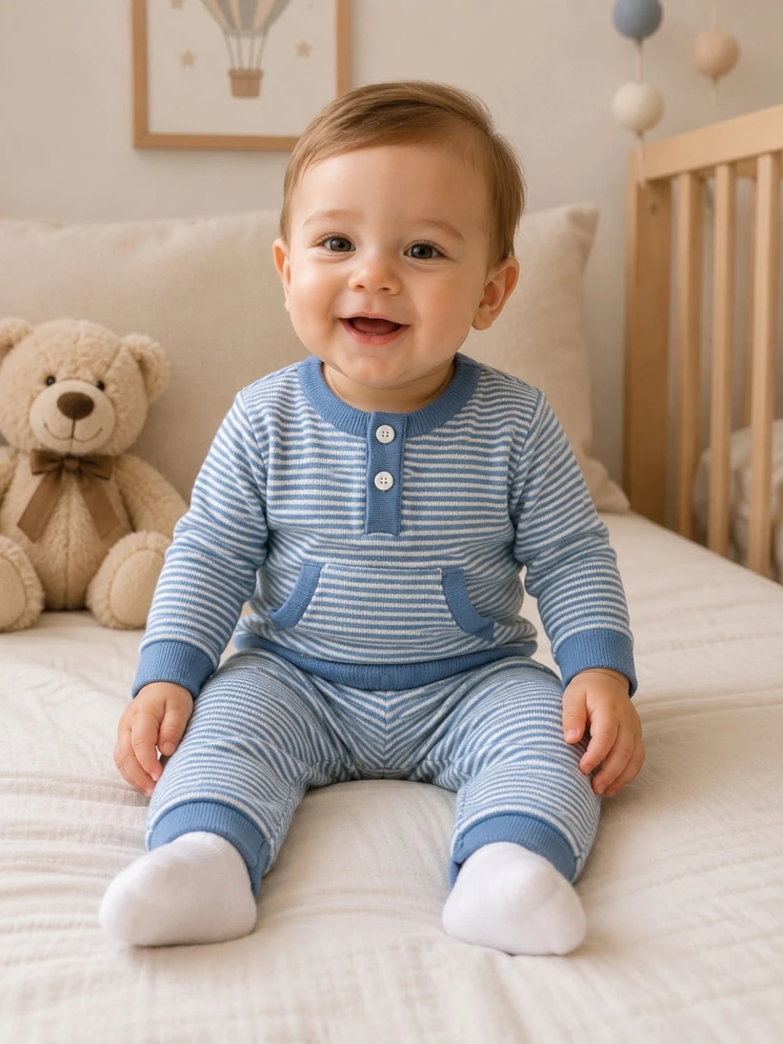 Striped Knitted Baby Set – Pack of 3 - Has Bereket - by Peralane