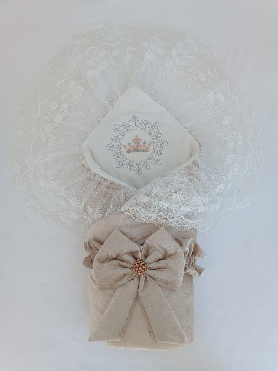 Unisex Baby Swaddle Blanket with Hood 0-18M - Milk Coffee - Tomuycuk - by Peralane