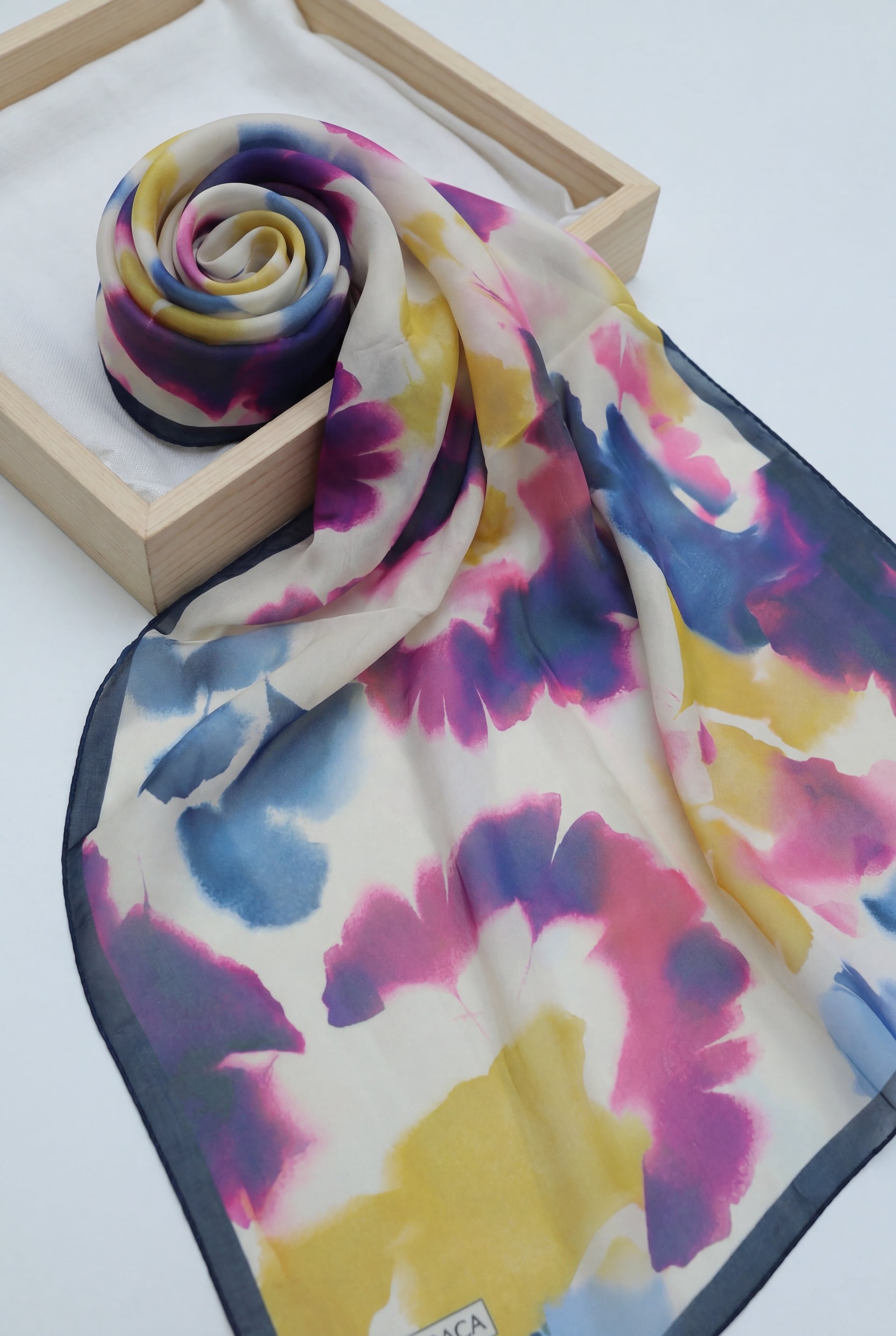 Abstract Floral Voile Scarf - Fuchsia - Podyumplus - by Peralane