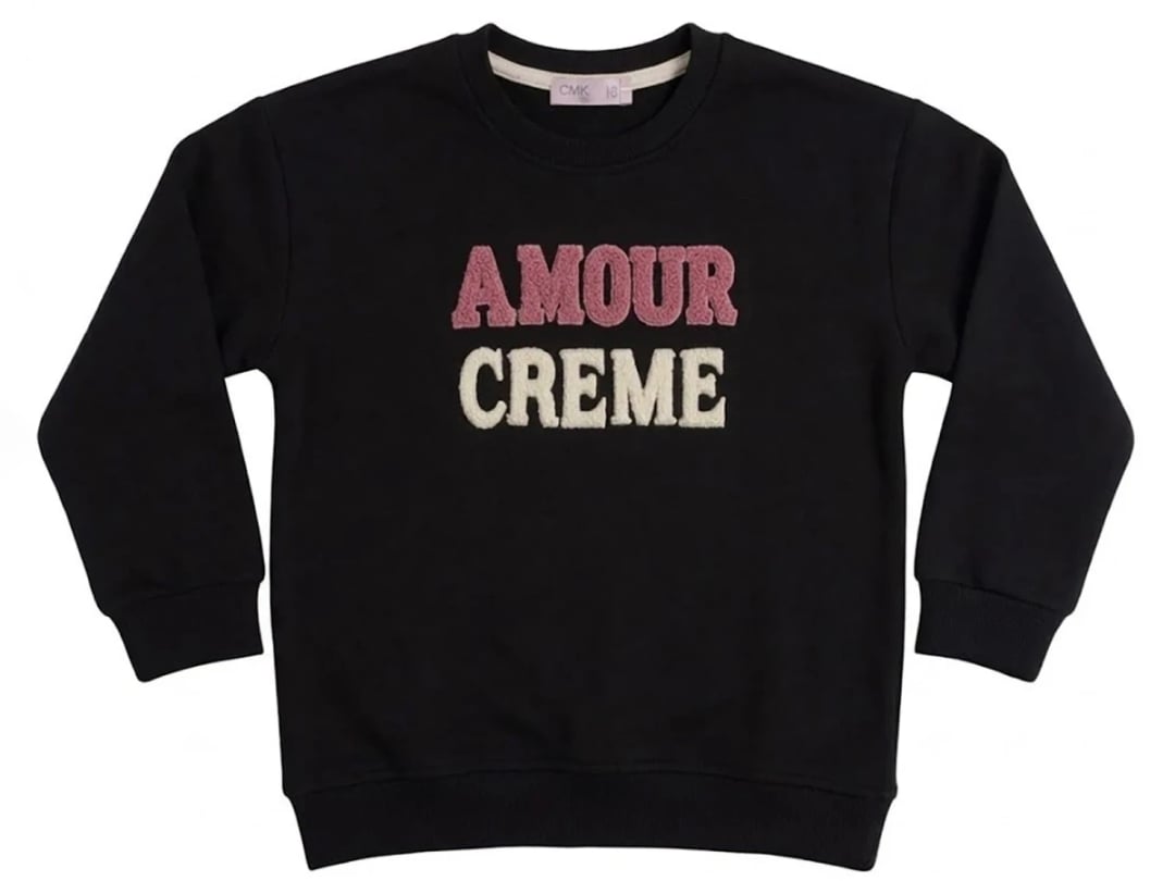 Girls' Embroidered Sweatshirt - Black - CMK - by Peralane