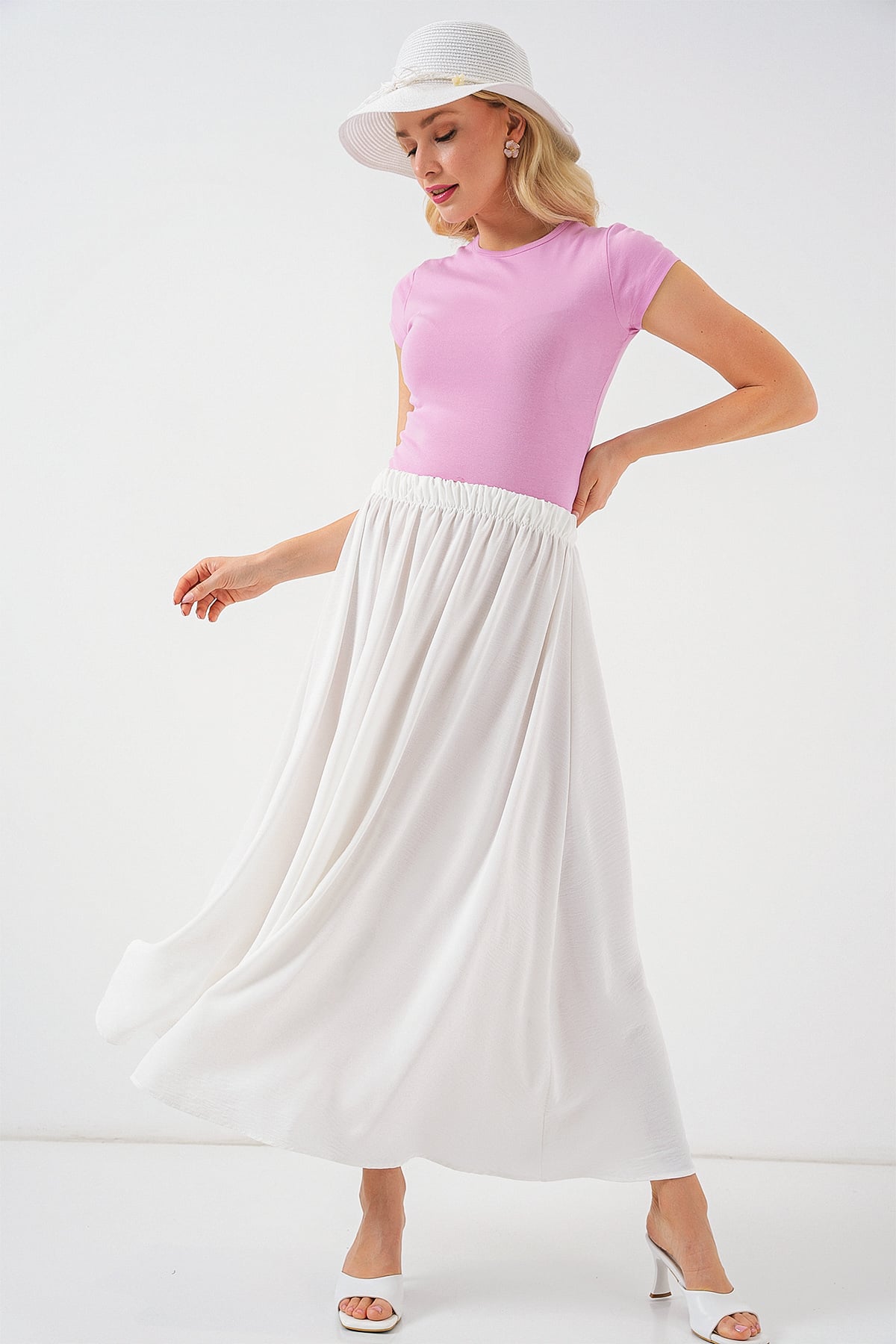 Women's Long A-Line Skirt - White - Bigdart - by Peralane - photo 4